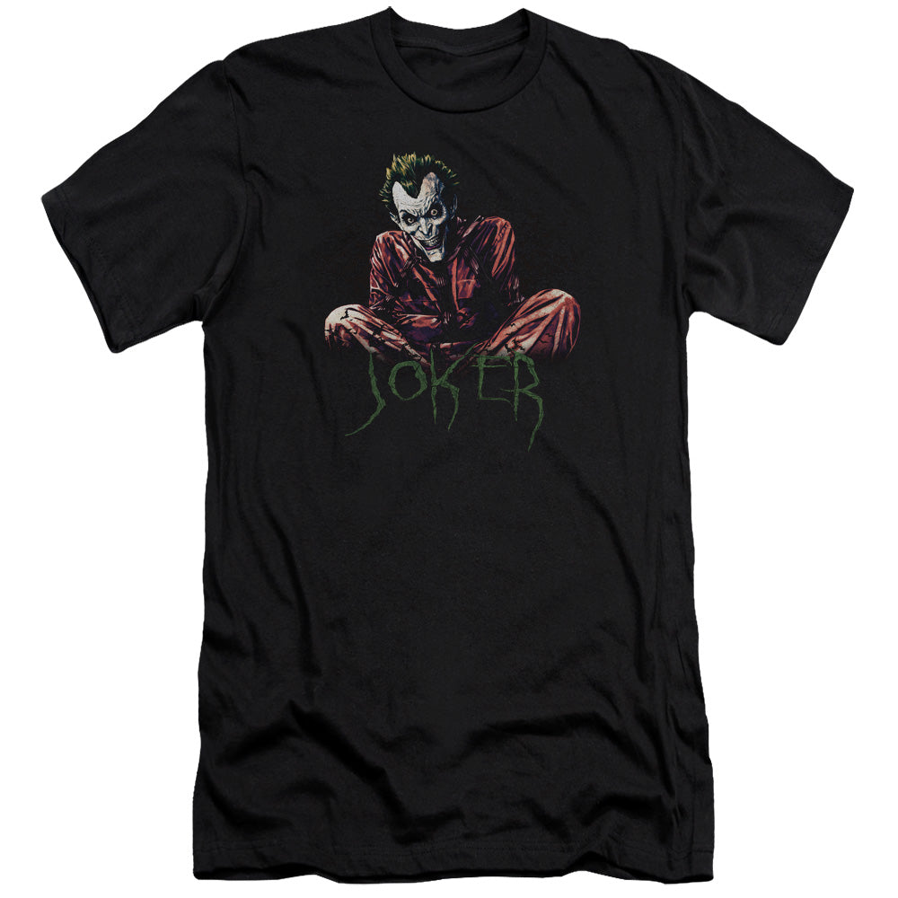AN OFFCIALLY LICENSED BATMAN STRAIGHT JACKET MEN'S PREMIUM SLIM FIT T-SHIRT BLACK