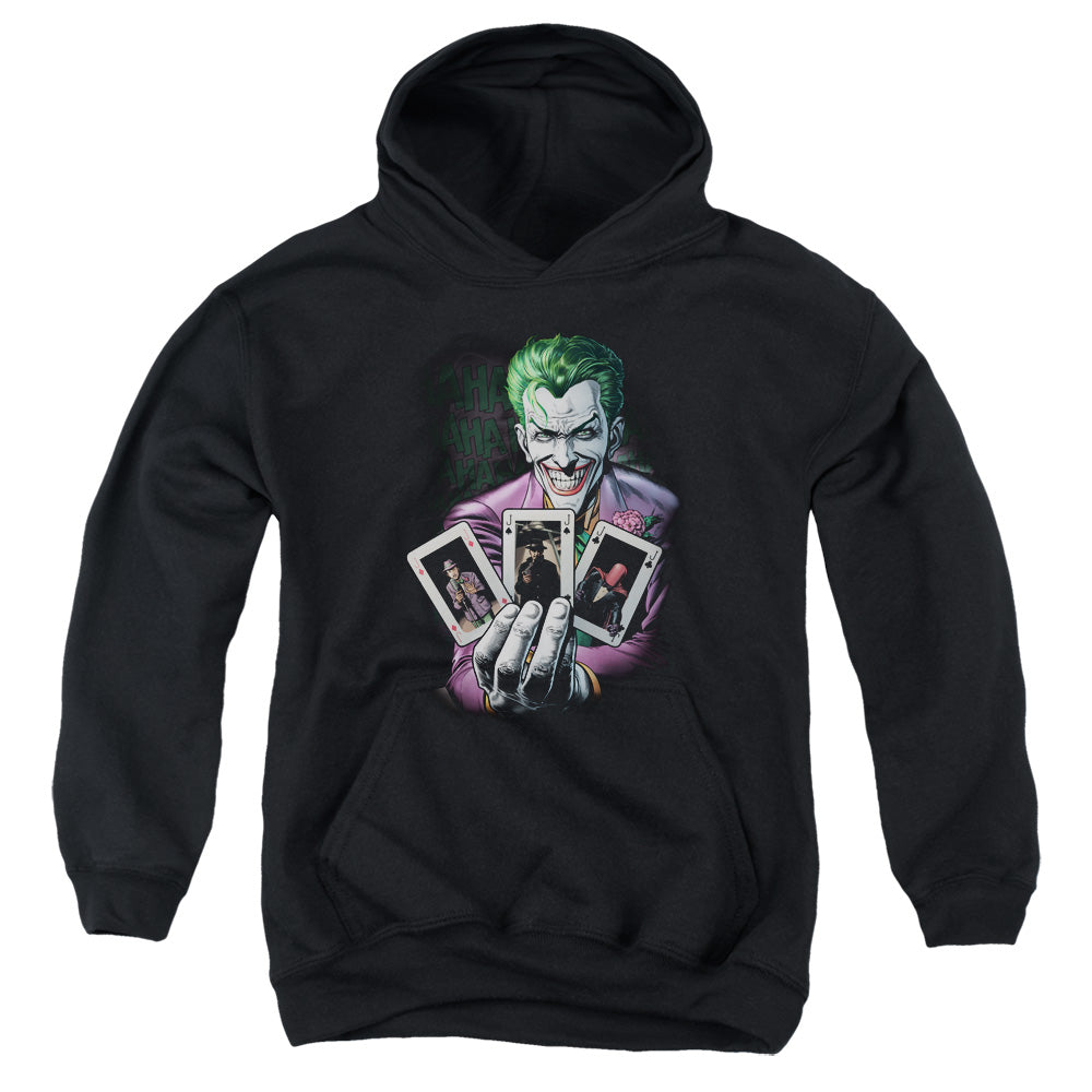 AN OFFCIALLY LICENSED BATMAN 3 OF A KIND YOUTH HOODIE BLACK