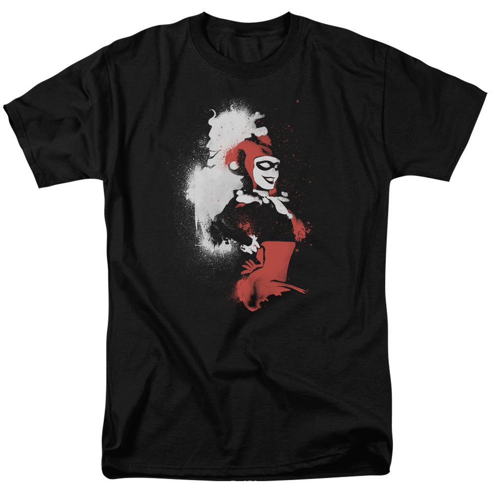 AN OFFCIALLY LICENSED BATMAN SPLATTERED COUPLE MEN'S REGULAR FIT T-SHIRT BLACK