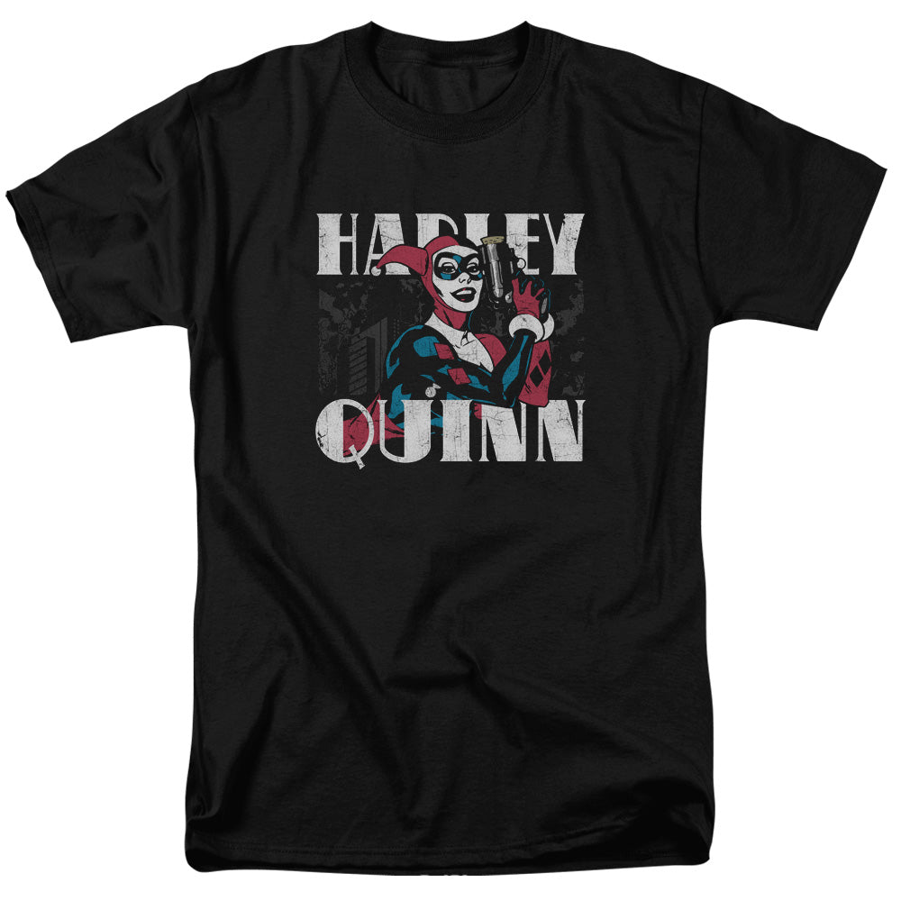 AN OFFCIALLY LICENSED BATMAN HARLEY BOLD MEN'S REGULAR FIT T-SHIRT BLACK
