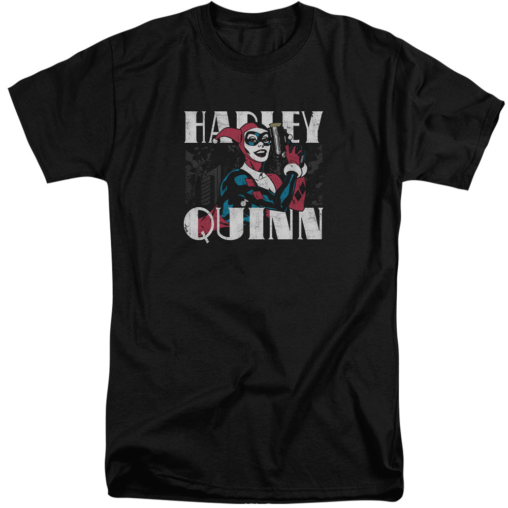 AN OFFCIALLY LICENSED BATMAN HARLEY BOLD MEN'S TALL FIT T-SHIRT BLACK