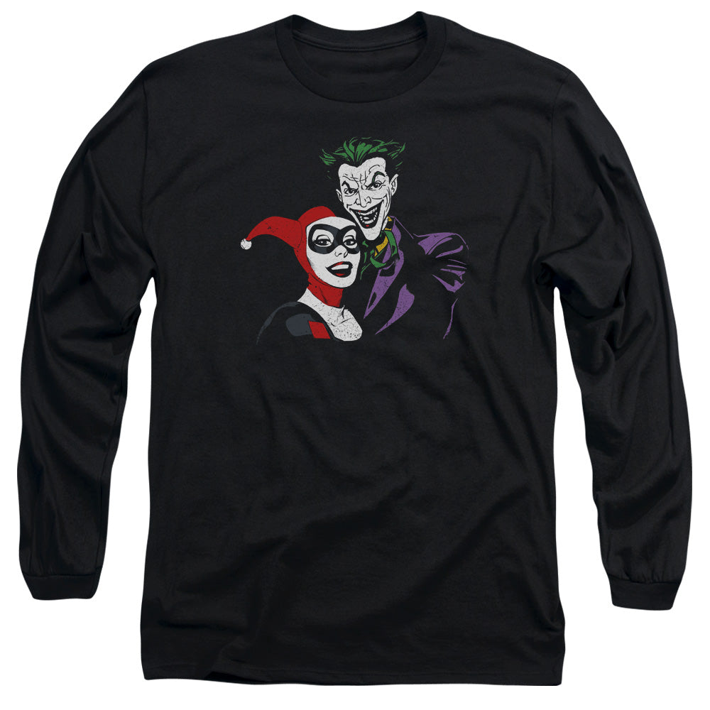 AN OFFCIALLY LICENSED BATMAN JOKER & HARLEY MEN'S LONG SLEEVE T-SHIRT BLACK