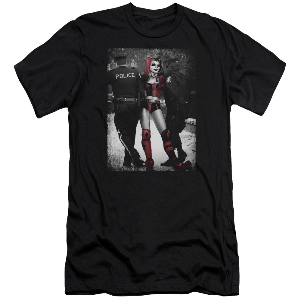 AN OFFCIALLY LICENSED BATMAN ARREST MEN'S PREMIUM SLIM FIT T-SHIRT BLACK