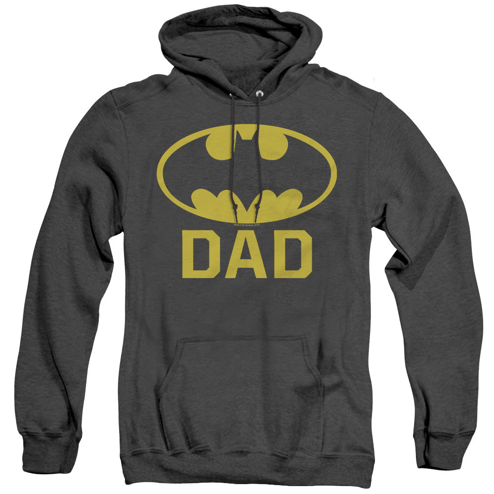 AN OFFCIALLY LICENSED BATMAN BAT DAD ADULT UNISEX HEATHER PULLOVER HOODIE BLACK