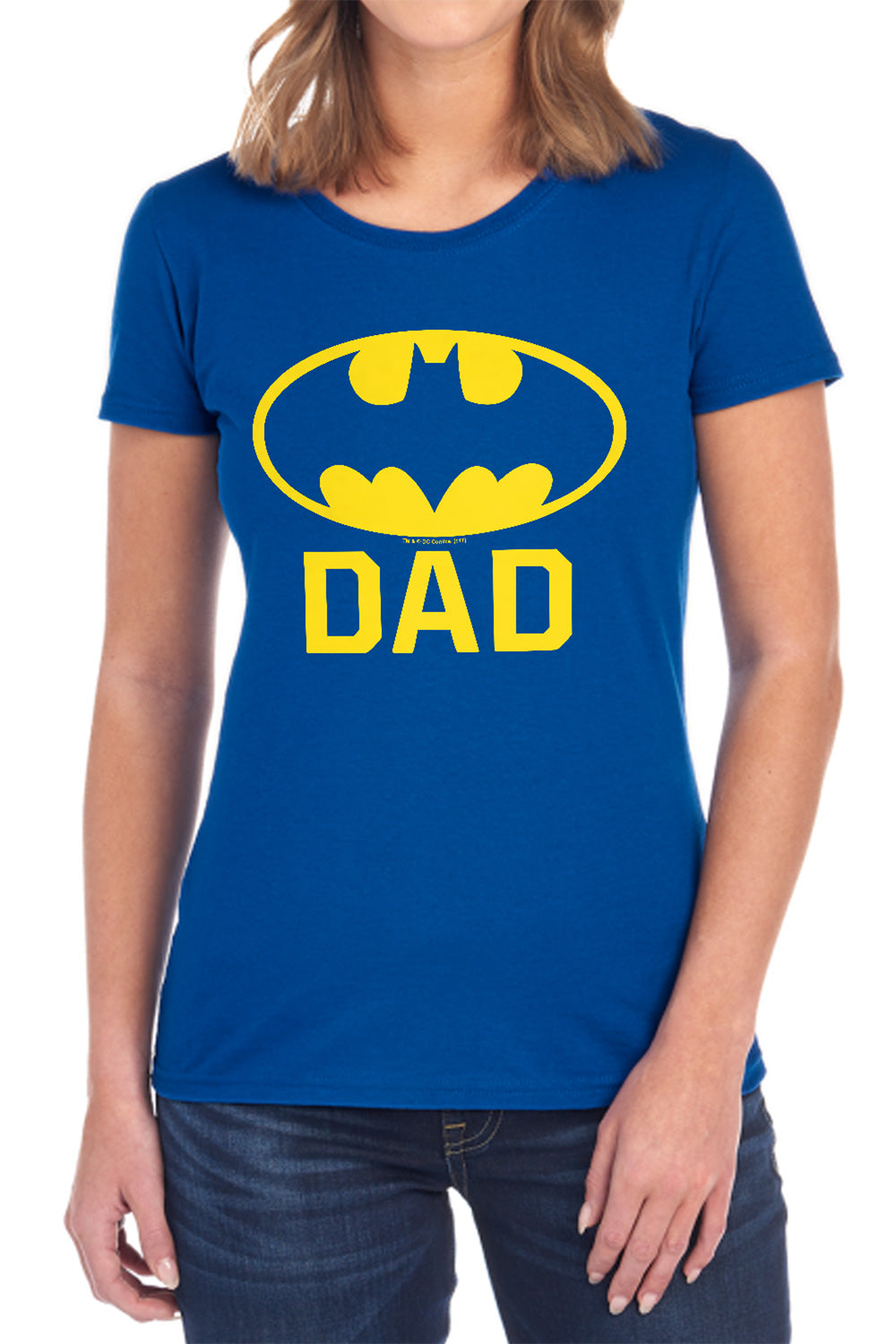 AN OFFCIALLY LICENSED BATMAN BAT DAD WOMEN'S REGULAR FIT T-SHIRT BLACK