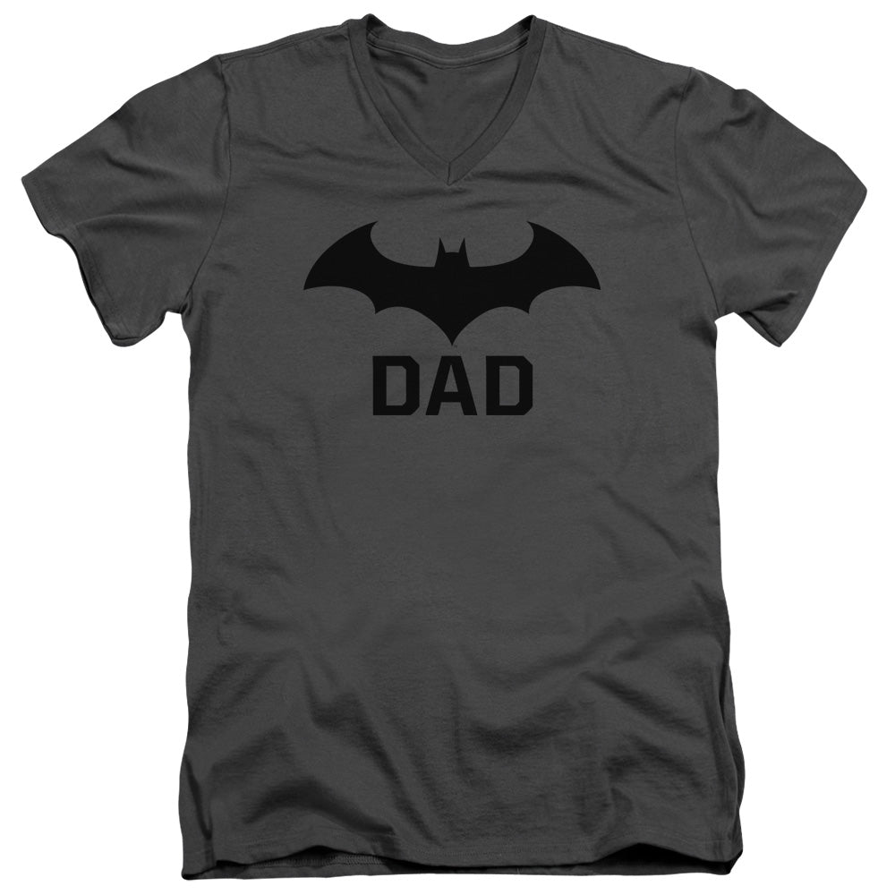 AN OFFCIALLY LICENSED BATMAN HUSH DAD MEN'S V-NECK T-SHIRT CHARCOAL