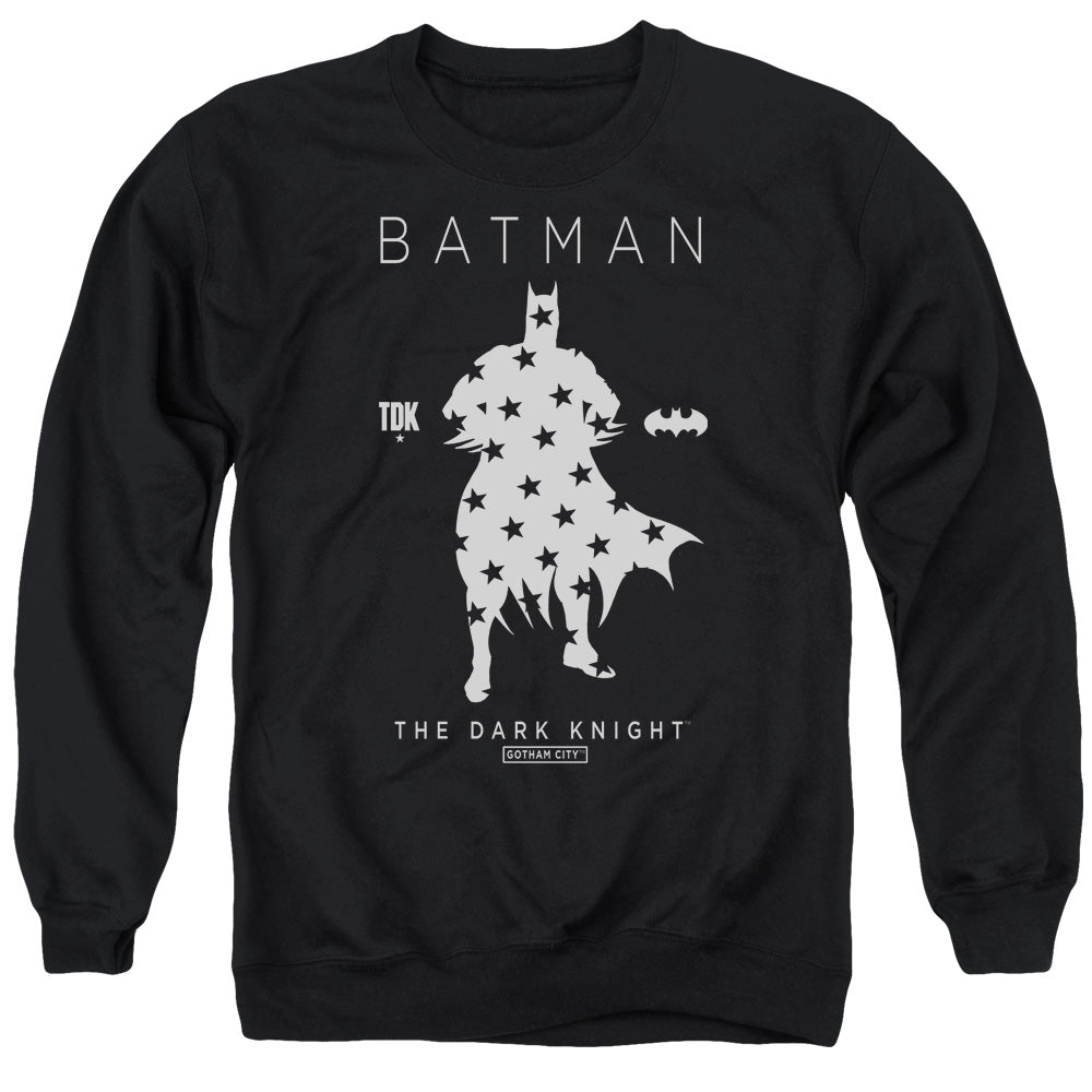 AN OFFCIALLY LICENSED BATMAN STAR SILHOUETTE ADULT UNISEX CREWNECK SWEATSHIRT BLACK