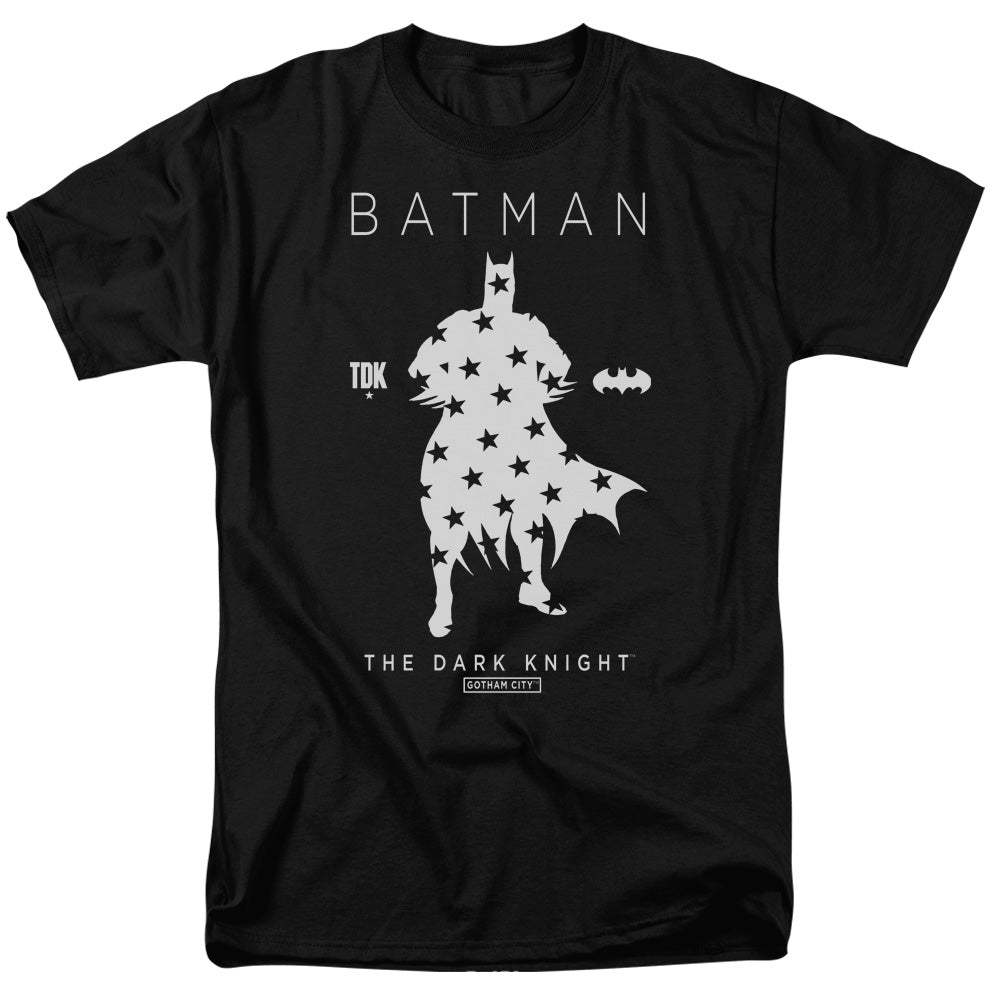 AN OFFCIALLY LICENSED BATMAN STAR SILHOUETTE MEN'S REGULAR FIT T-SHIRT BLACK