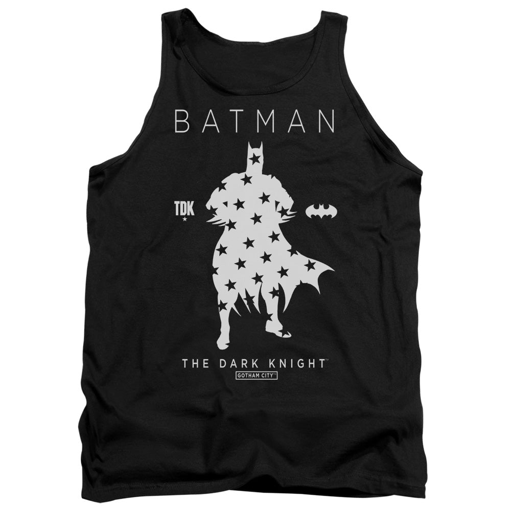 AN OFFCIALLY LICENSED BATMAN STAR SILHOUETTE ADULT UNISEX TANK TOP BLACK