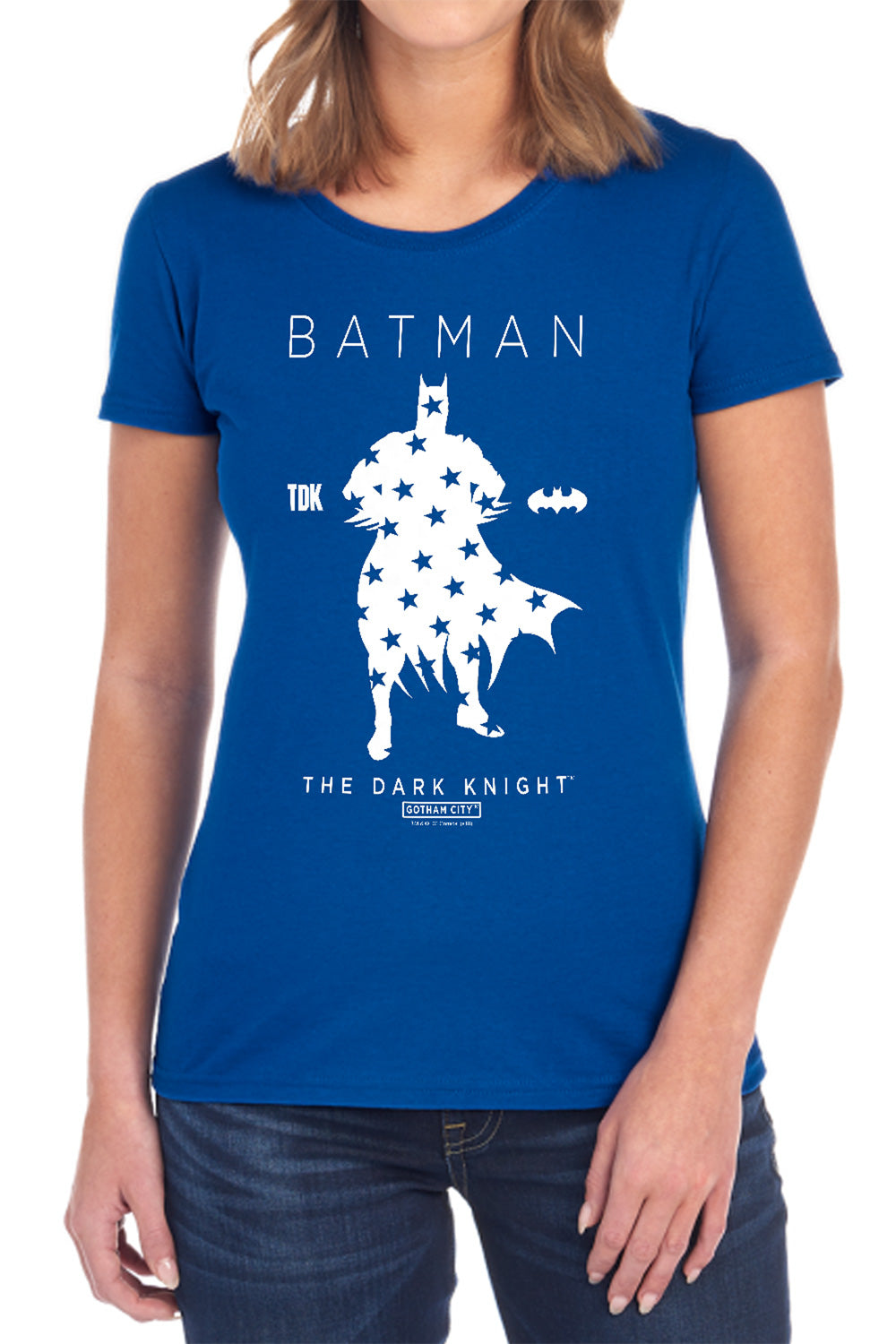 AN OFFCIALLY LICENSED BATMAN STAR SILHOUETTE WOMEN'S REGULAR FIT T-SHIRT BLACK