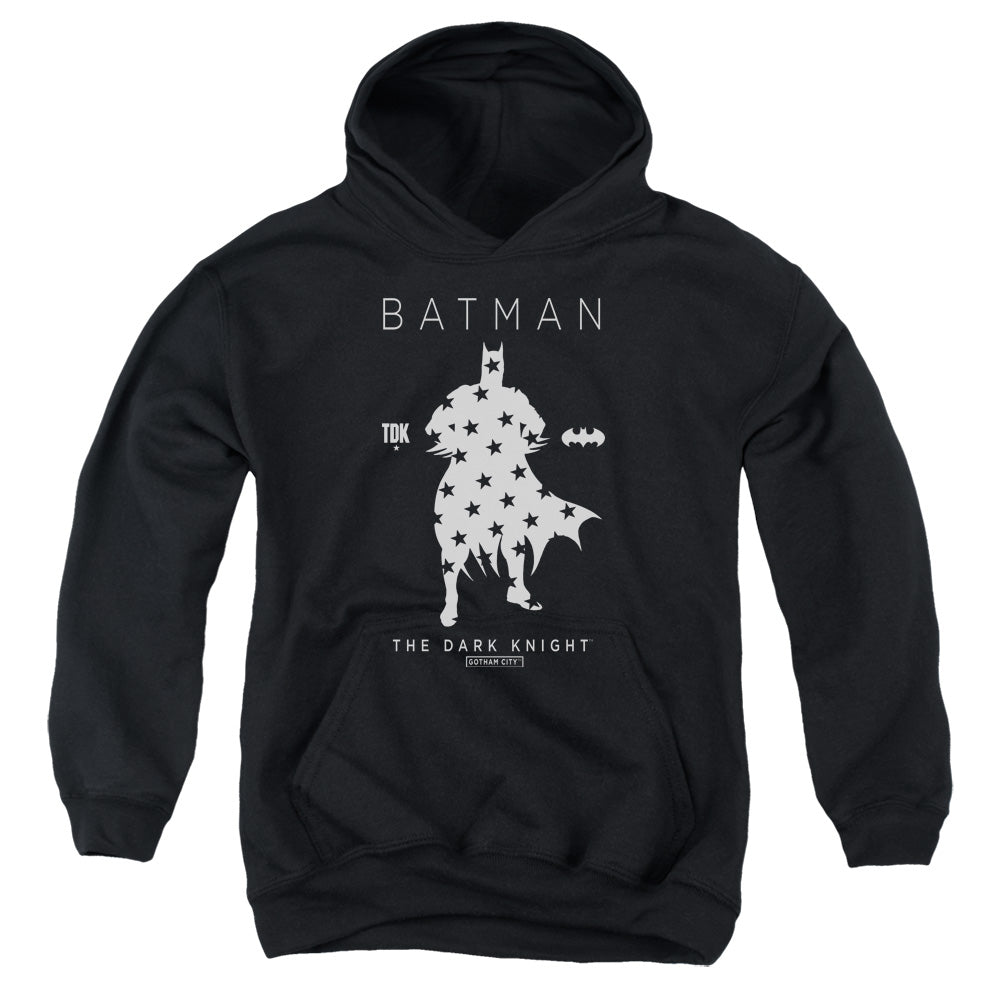 AN OFFCIALLY LICENSED BATMAN STAR SILHOUETTE YOUTH HOODIE BLACK