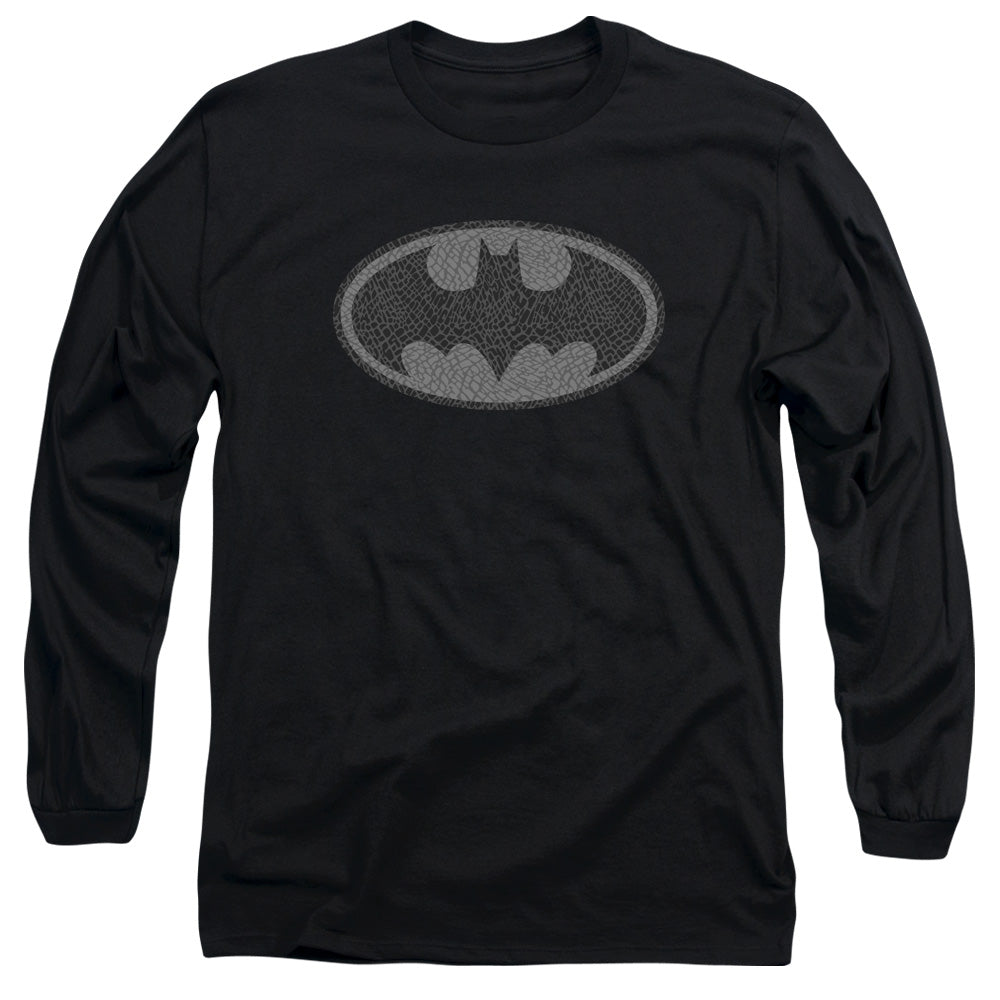 AN OFFCIALLY LICENSED BATMAN ELEPHANT SIGNAL MEN'S LONG SLEEVE T-SHIRT BLACK