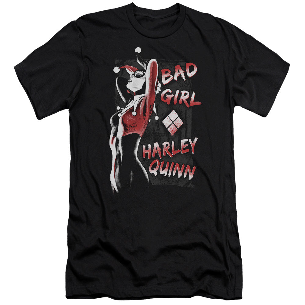 AN OFFCIALLY LICENSED BATMAN BAD GIRL MEN'S PREMIUM SLIM FIT T-SHIRT BLACK