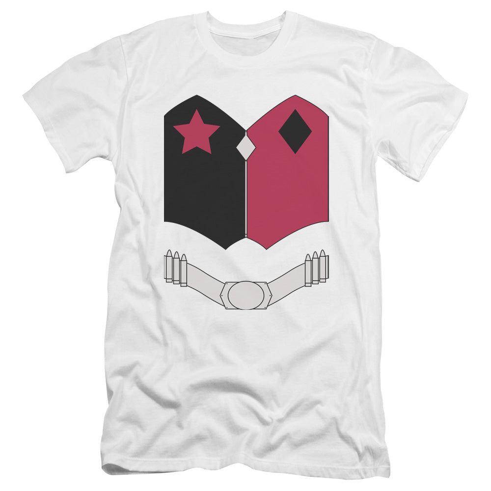 AN OFFCIALLY LICENSED BATMAN NEW HQ UNIFORM MEN'S PREMIUM SLIM FIT T-SHIRT WHITE
