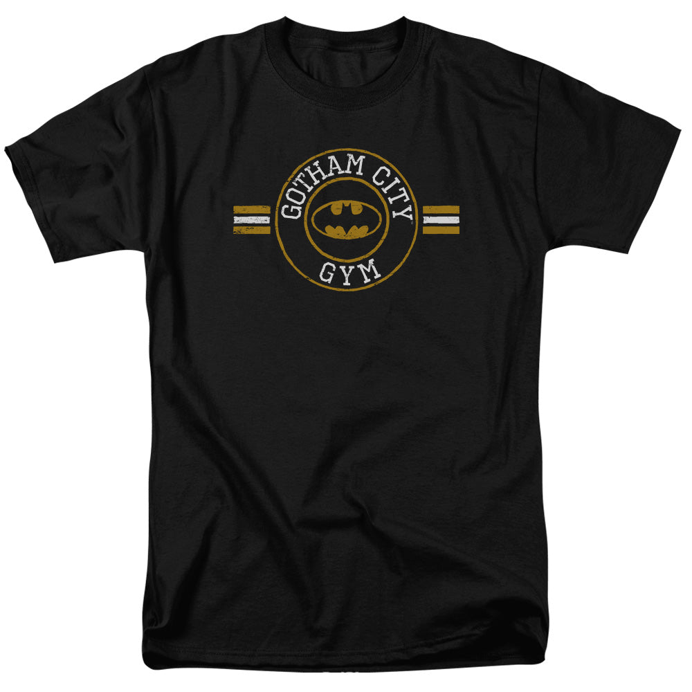 AN OFFCIALLY LICENSED BATMAN GOTHAM CITY GYM MEN'S REGULAR FIT T-SHIRT BLACK