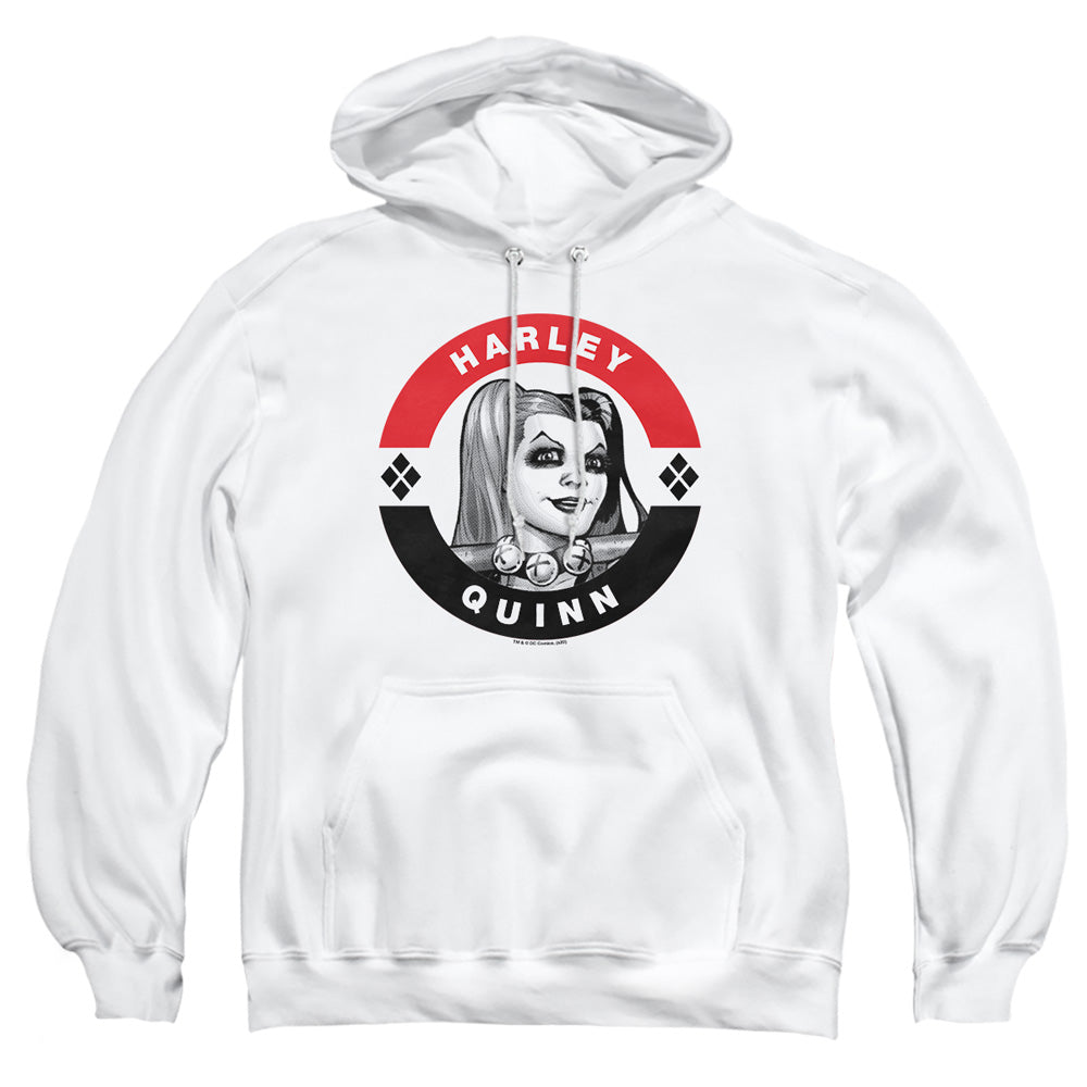 AN OFFCIALLY LICENSED BATMAN HARLEY PRESIDENT CIRCLE ADULT UNISEX PULLOVER HOODIE WHITE