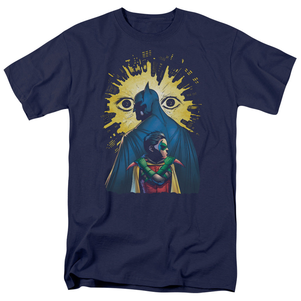 AN OFFCIALLY LICENSED BATMAN WATCHERS MEN'S REGULAR FIT T-SHIRT NAVY