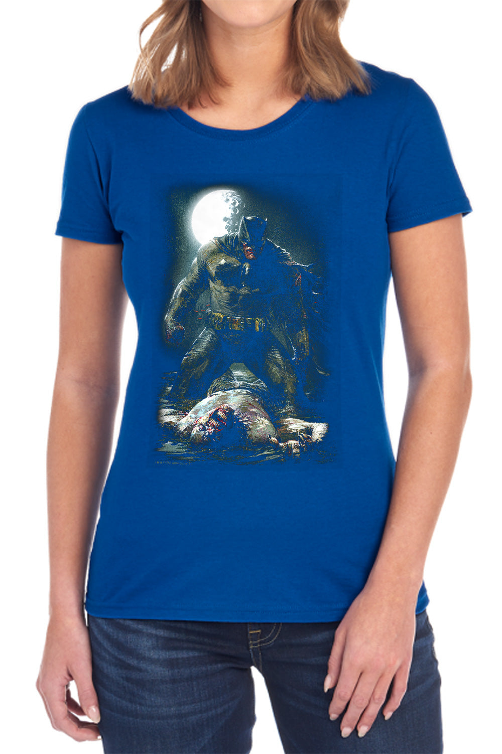 AN OFFCIALLY LICENSED BATMAN MUDHOLE WOMEN'S REGULAR FIT T-SHIRT BLACK