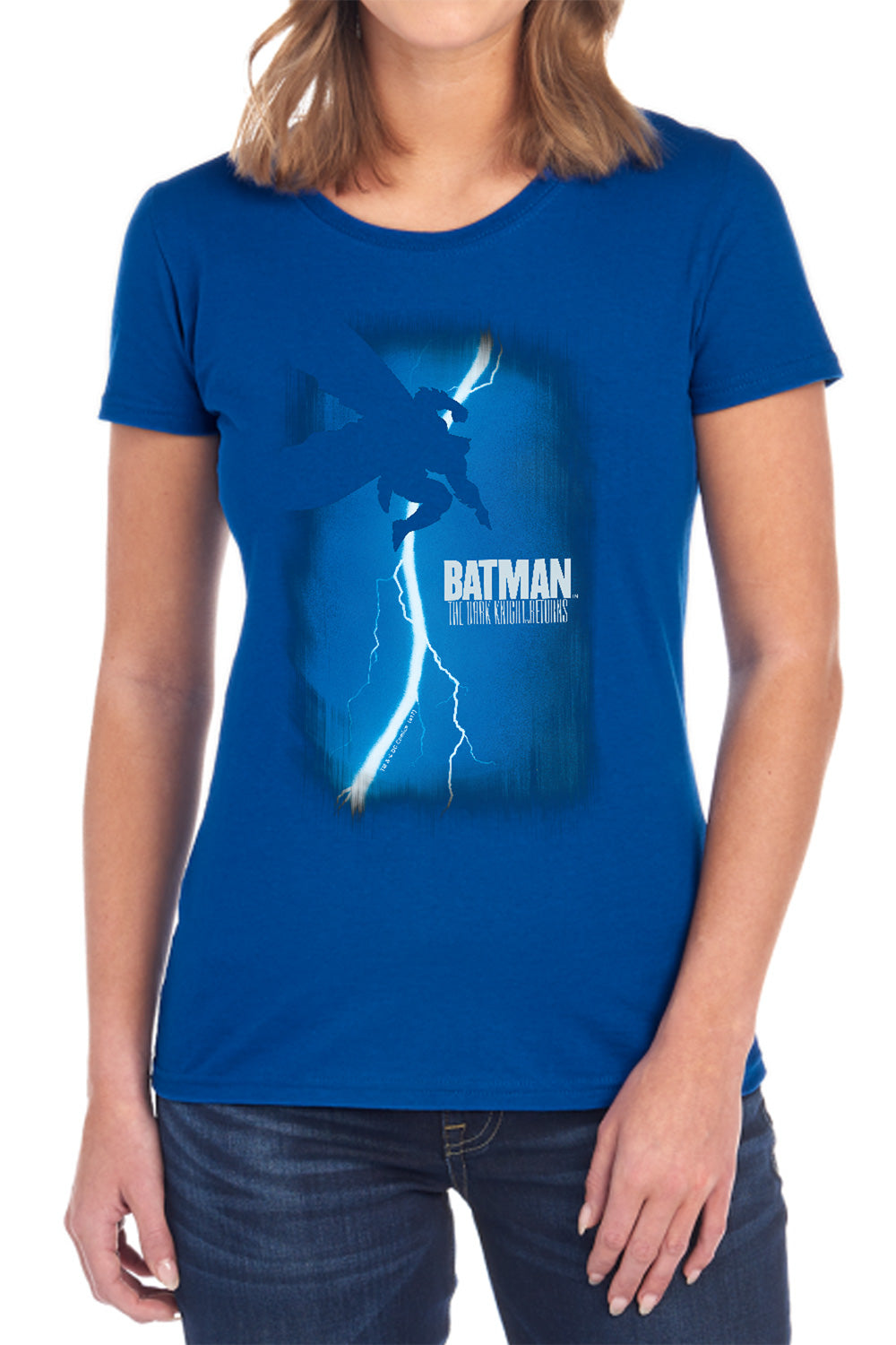 AN OFFCIALLY LICENSED BATMAN DKR COVER WOMEN'S REGULAR FIT T-SHIRT BLACK