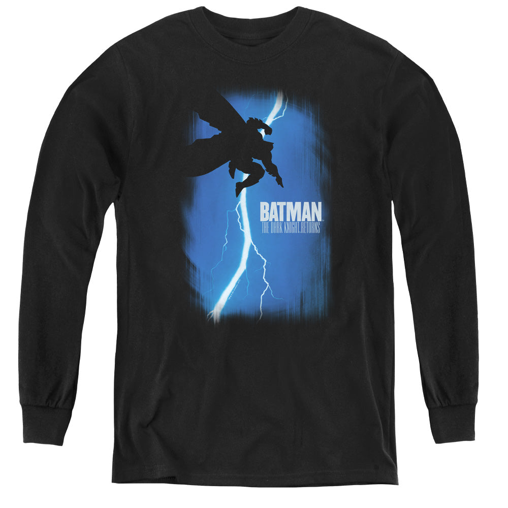 AN OFFCIALLY LICENSED BATMAN DKR COVER YOUTH LONG SLEEVE T-SHIRT BLACK