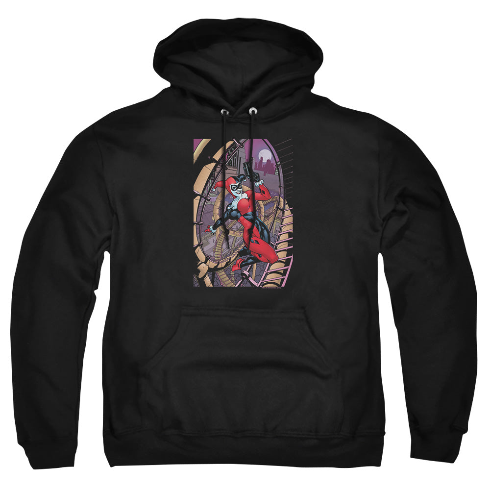 AN OFFCIALLY LICENSED BATMAN HARLEY FIRST ADULT UNISEX PULLOVER HOODIE BLACK
