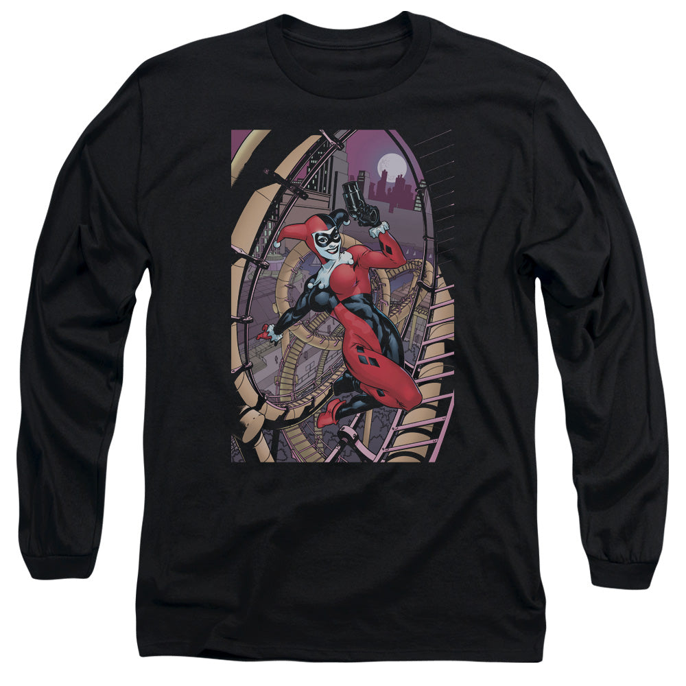 AN OFFCIALLY LICENSED BATMAN HARLEY FIRST MEN'S LONG SLEEVE T-SHIRT BLACK