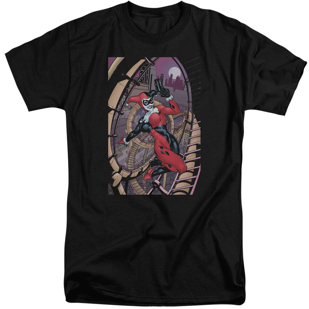 AN OFFCIALLY LICENSED BATMAN HARLEY FIRST MEN'S TALL FIT T-SHIRT BLACK