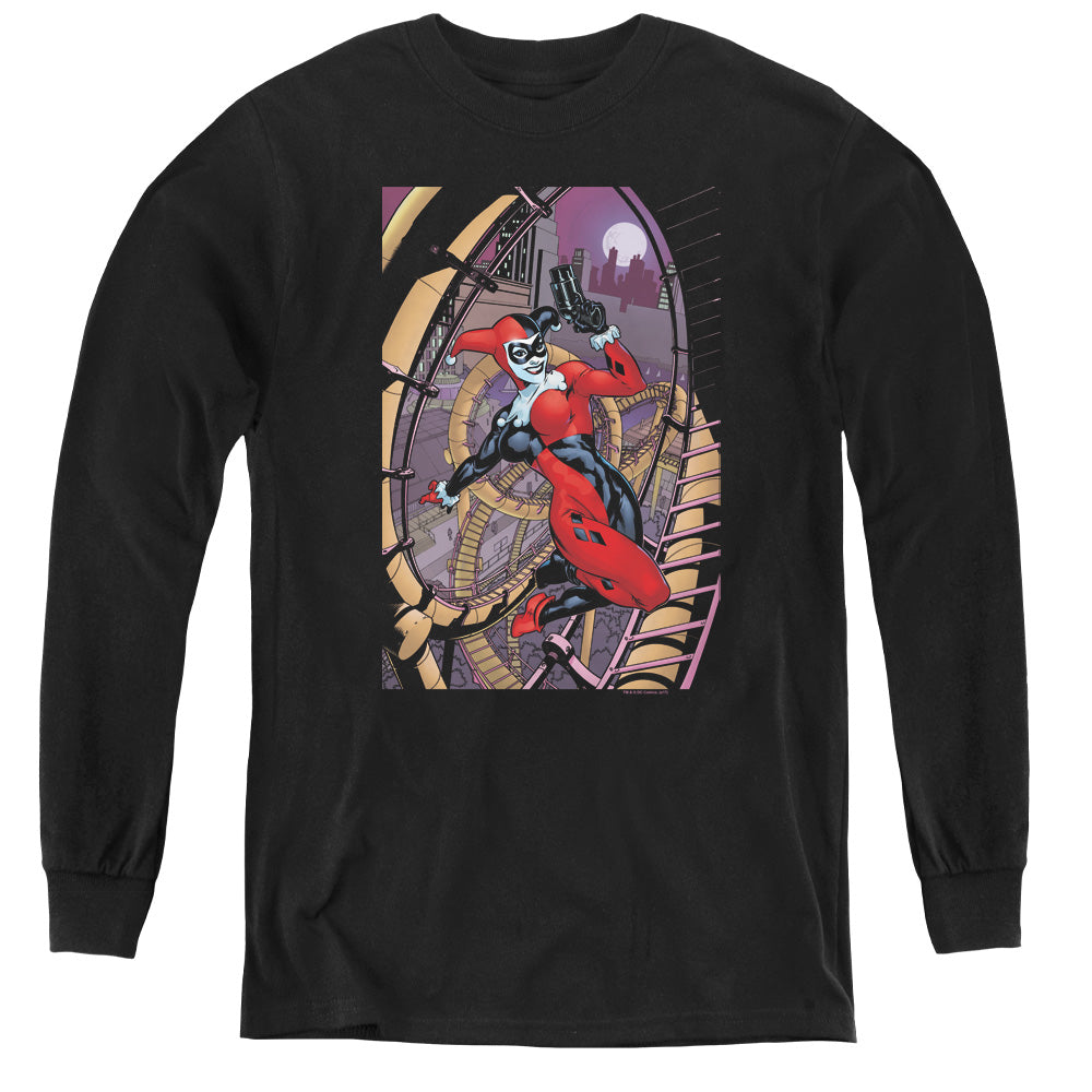 AN OFFCIALLY LICENSED BATMAN HARLEY FIRST YOUTH LONG SLEEVE T-SHIRT BLACK
