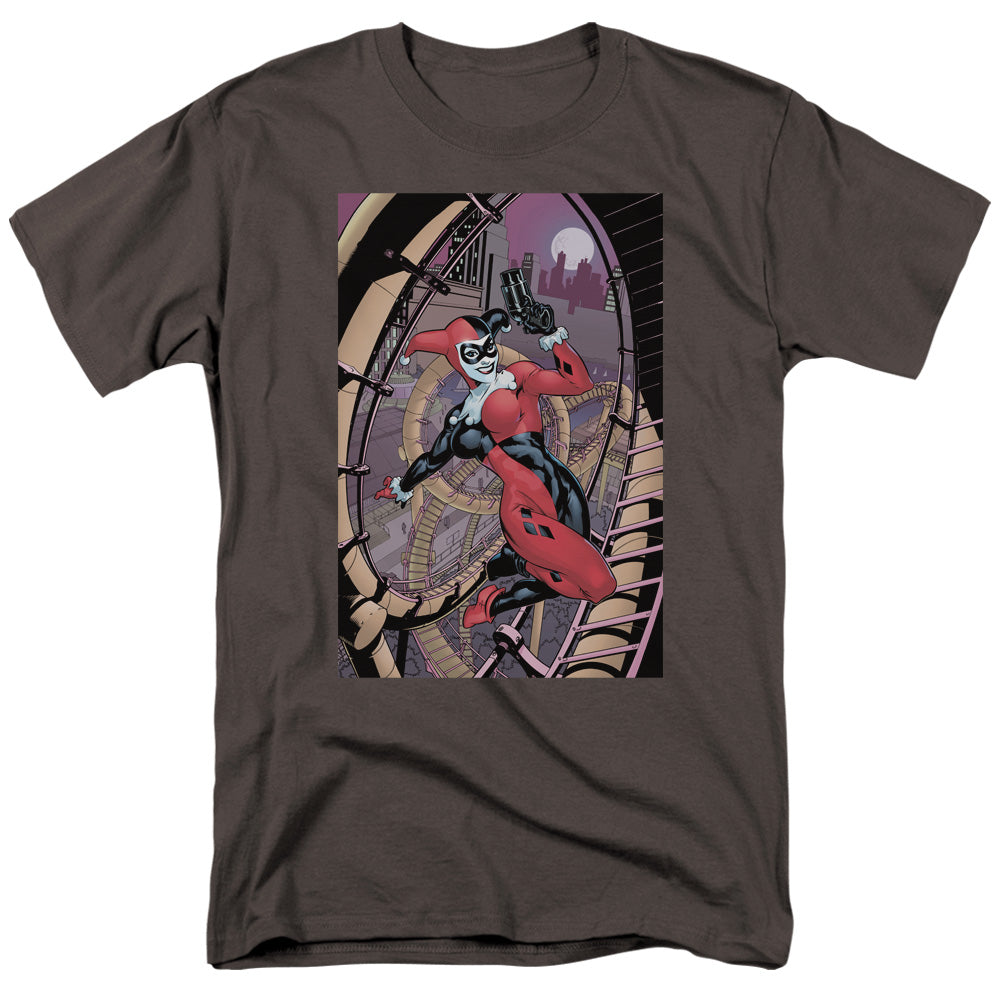 AN OFFCIALLY LICENSED BATMAN HARLEY FIRST MEN'S REGULAR FIT T-SHIRT CHARCOAL