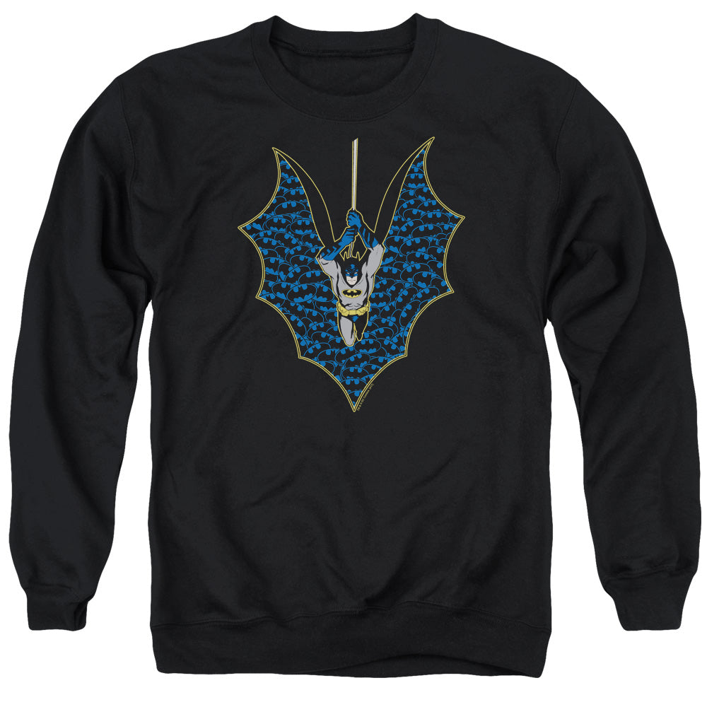 AN OFFCIALLY LICENSED BATMAN BAT FILL ADULT UNISEX CREWNECK SWEATSHIRT BLACK