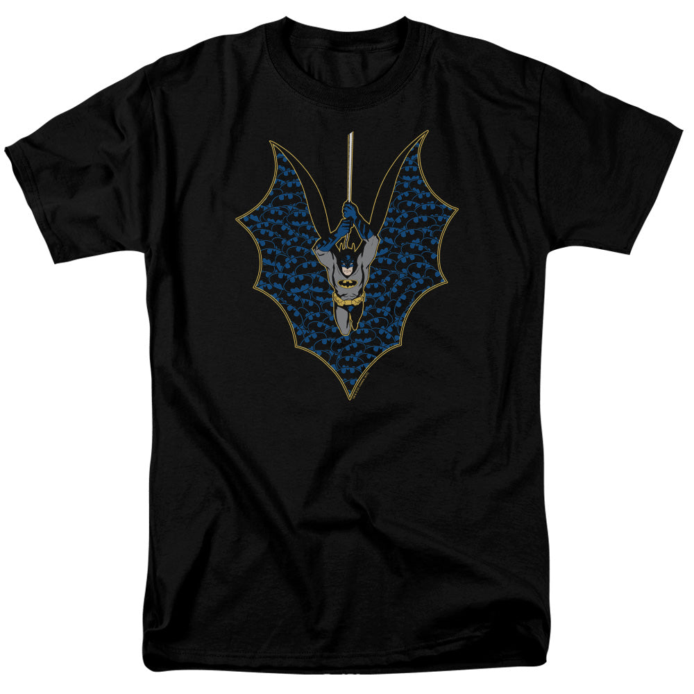 AN OFFCIALLY LICENSED BATMAN BAT FILL MEN'S REGULAR FIT T-SHIRT BLACK