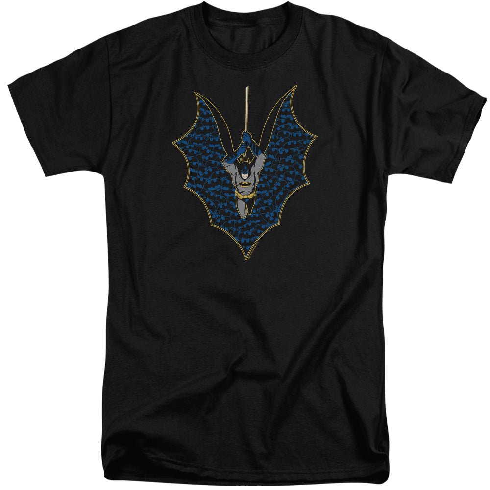 AN OFFCIALLY LICENSED BATMAN BAT FILL MEN'S TALL FIT T-SHIRT BLACK