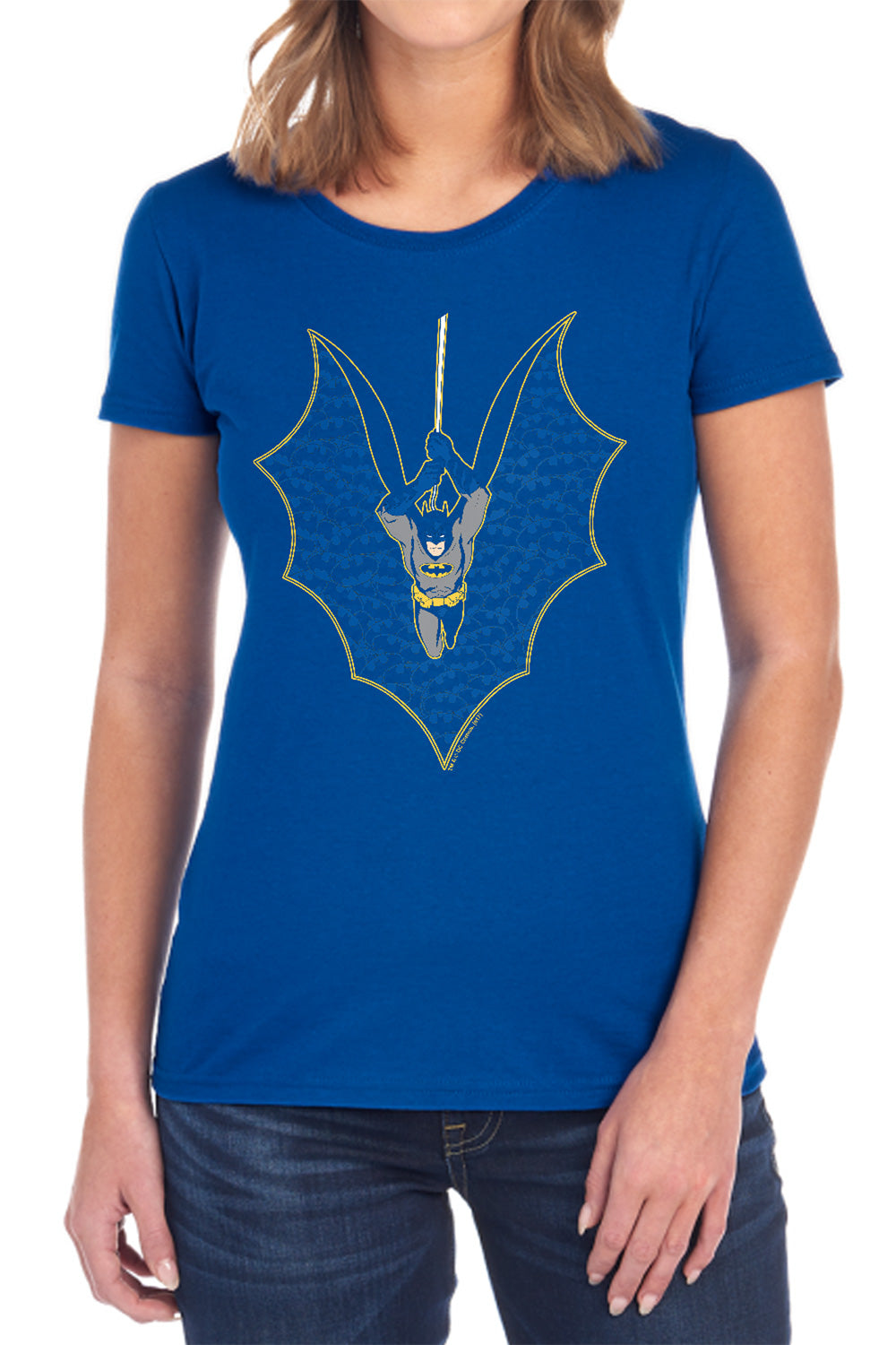 AN OFFCIALLY LICENSED BATMAN BAT FILL WOMEN'S REGULAR FIT T-SHIRT BLACK