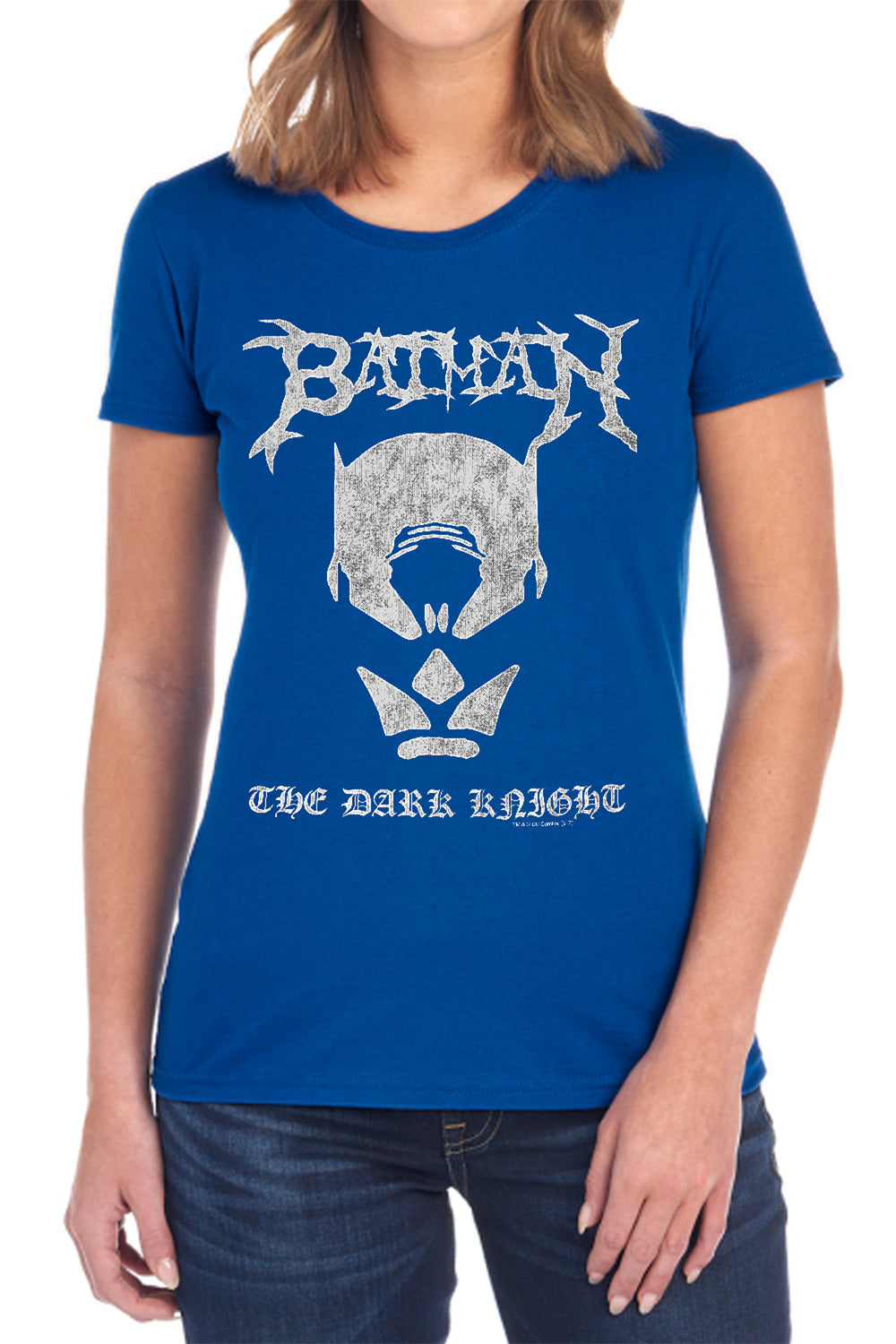 AN OFFCIALLY LICENSED BATMAN BLACK METAL BATMAN WOMEN'S REGULAR FIT T-SHIRT BLACK