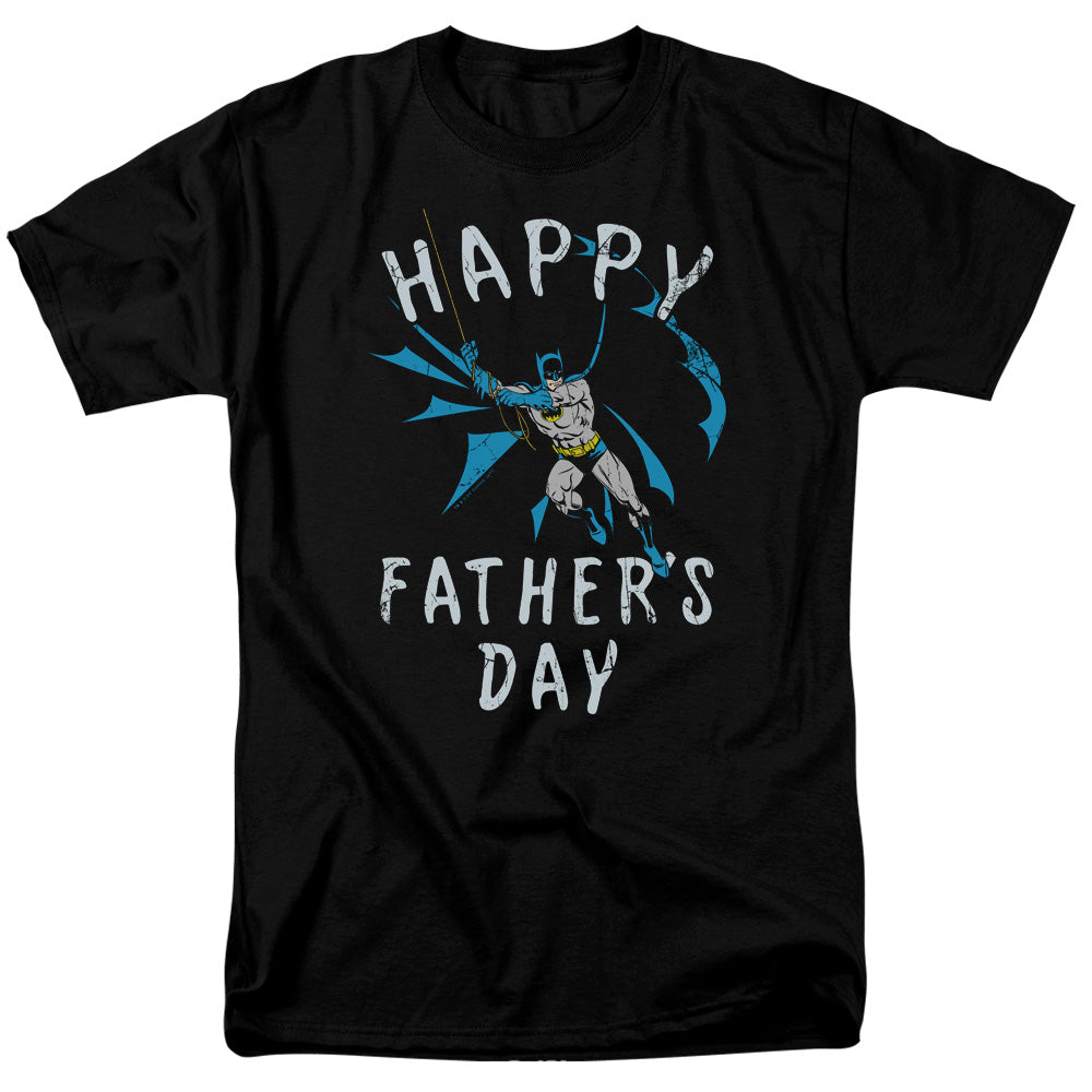 AN OFFCIALLY LICENSED BATMAN FATHERS DAY MEN'S REGULAR FIT T-SHIRT BLACK