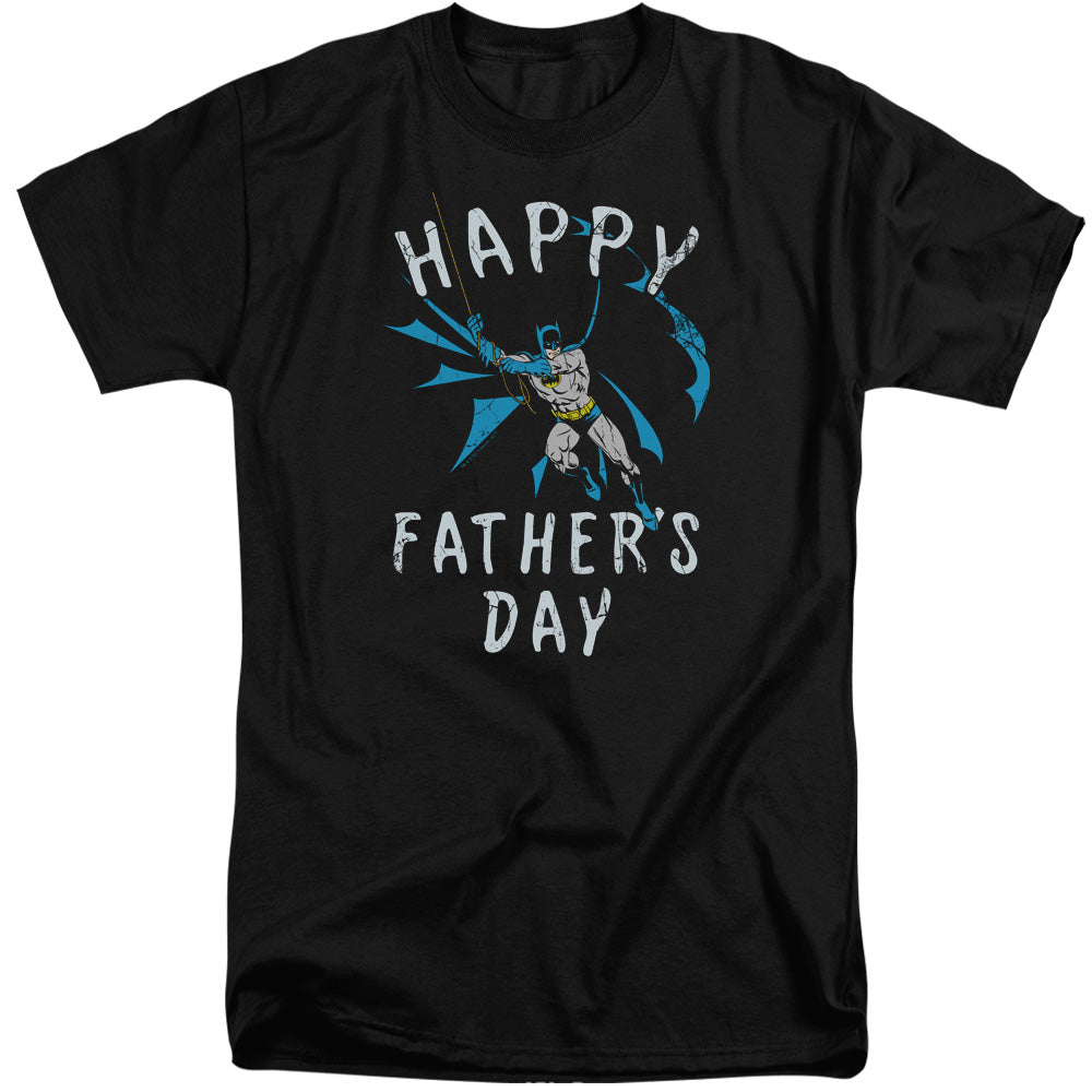 AN OFFCIALLY LICENSED BATMAN FATHERS DAY MEN'S TALL FIT T-SHIRT BLACK