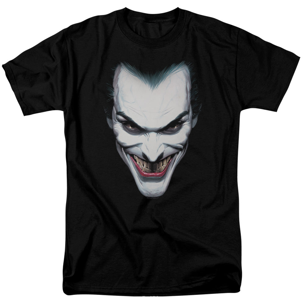 AN OFFCIALLY LICENSED BATMAN JOKER PORTRAIT MEN'S REGULAR FIT T-SHIRT BLACK