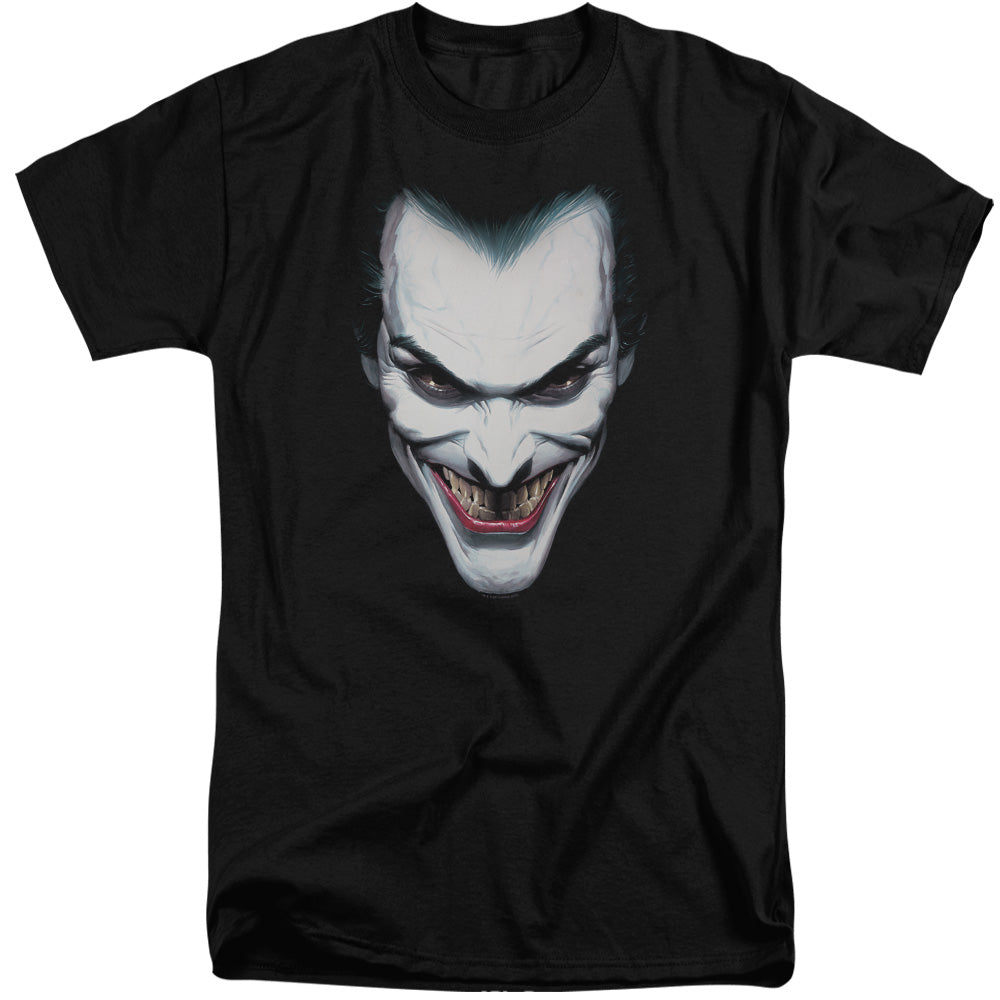 AN OFFCIALLY LICENSED BATMAN JOKER PORTRAIT MEN'S TALL FIT T-SHIRT BLACK