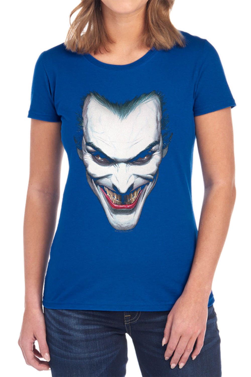 AN OFFCIALLY LICENSED BATMAN JOKER PORTRAIT WOMEN'S REGULAR FIT T-SHIRT BLACK