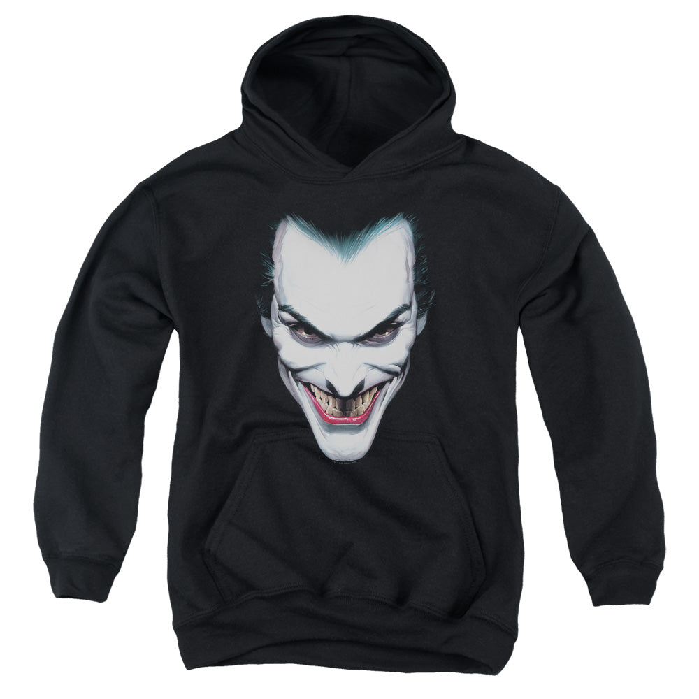 AN OFFCIALLY LICENSED BATMAN JOKER PORTRAIT YOUTH HOODIE BLACK