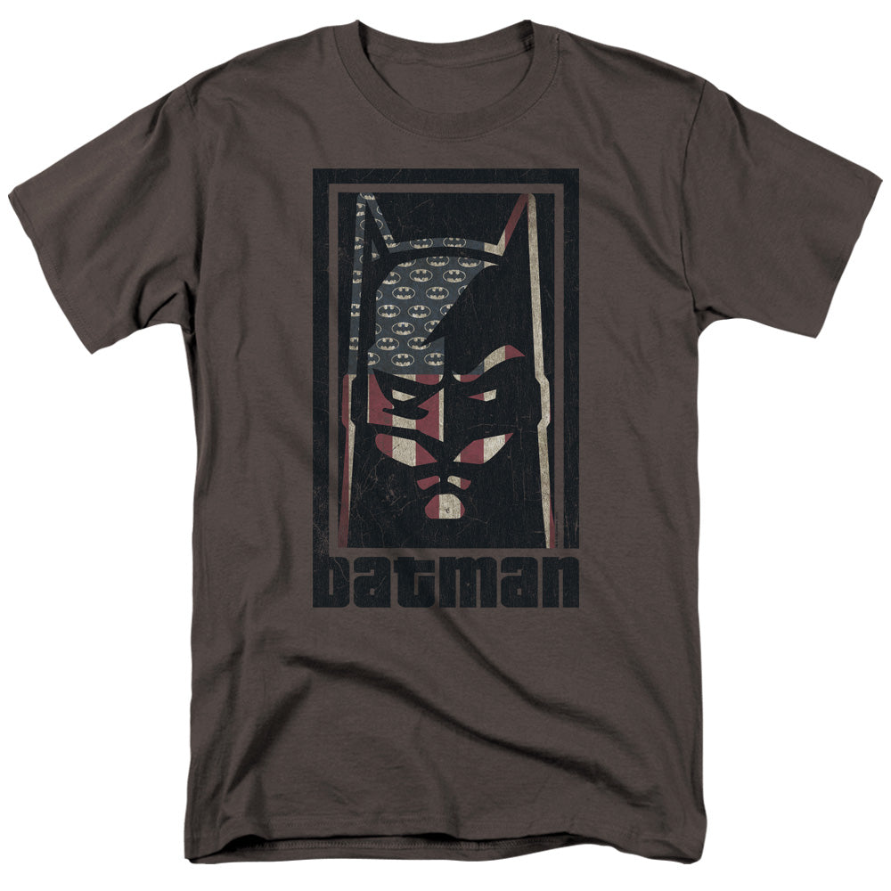AN OFFCIALLY LICENSED BATMAN AMERICAN BATMAN MEN'S REGULAR FIT T-SHIRT CHARCOAL
