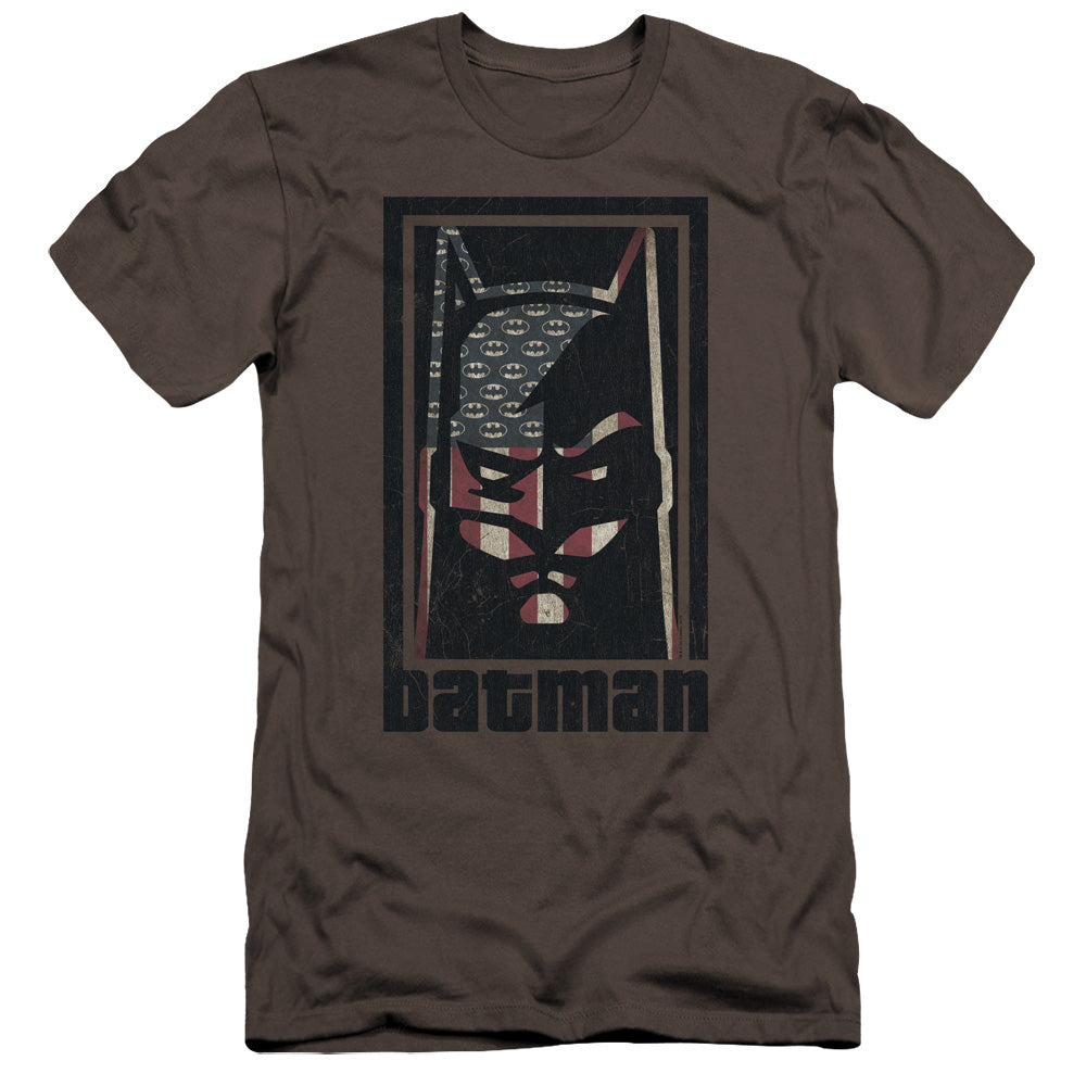 AN OFFCIALLY LICENSED BATMAN AMERICAN BATMAN MEN'S PREMIUM SLIM FIT T-SHIRT CHARCOAL