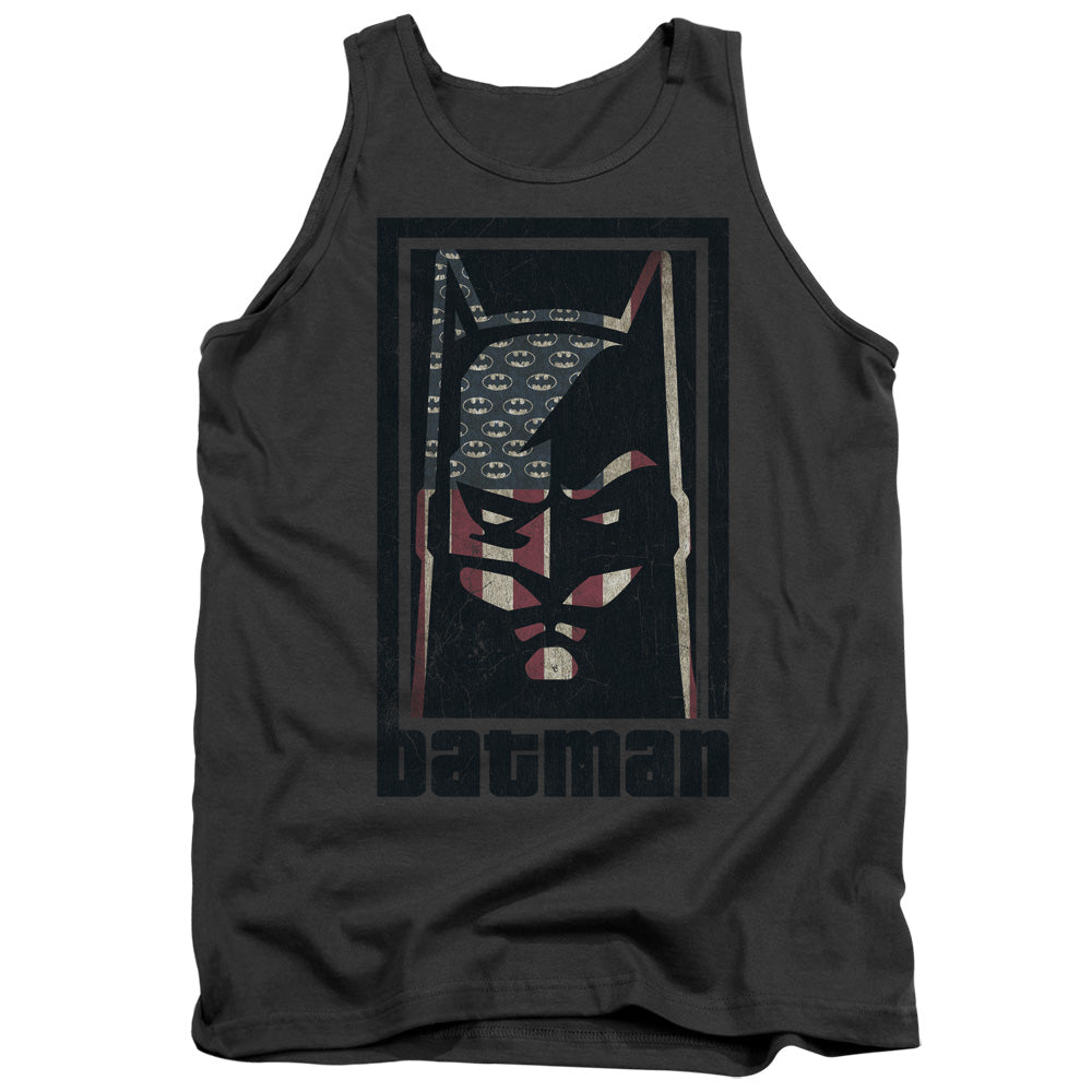 AN OFFCIALLY LICENSED BATMAN AMERICAN BATMAN ADULT UNISEX TANK TOP CHARCOAL