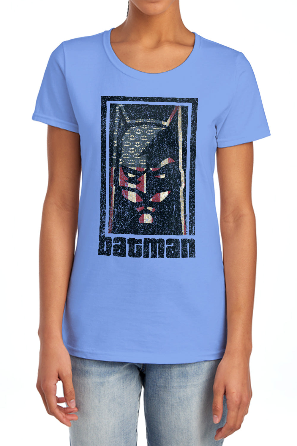 AN OFFCIALLY LICENSED BATMAN AMERICAN BATMAN WOMEN'S REGULAR FIT T-SHIRT CHARCOAL