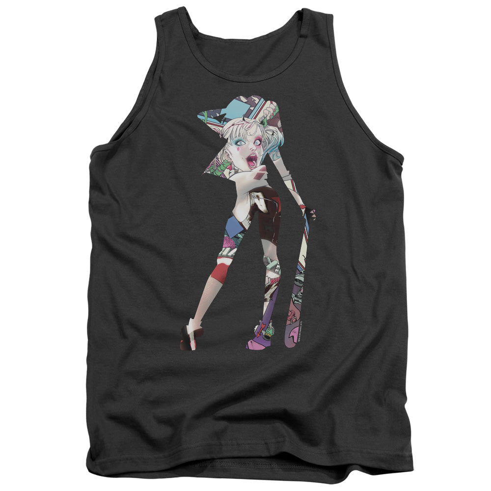 AN OFFCIALLY LICENSED BATMAN SCENE INSIDE ADULT UNISEX TANK TOP CHARCOAL