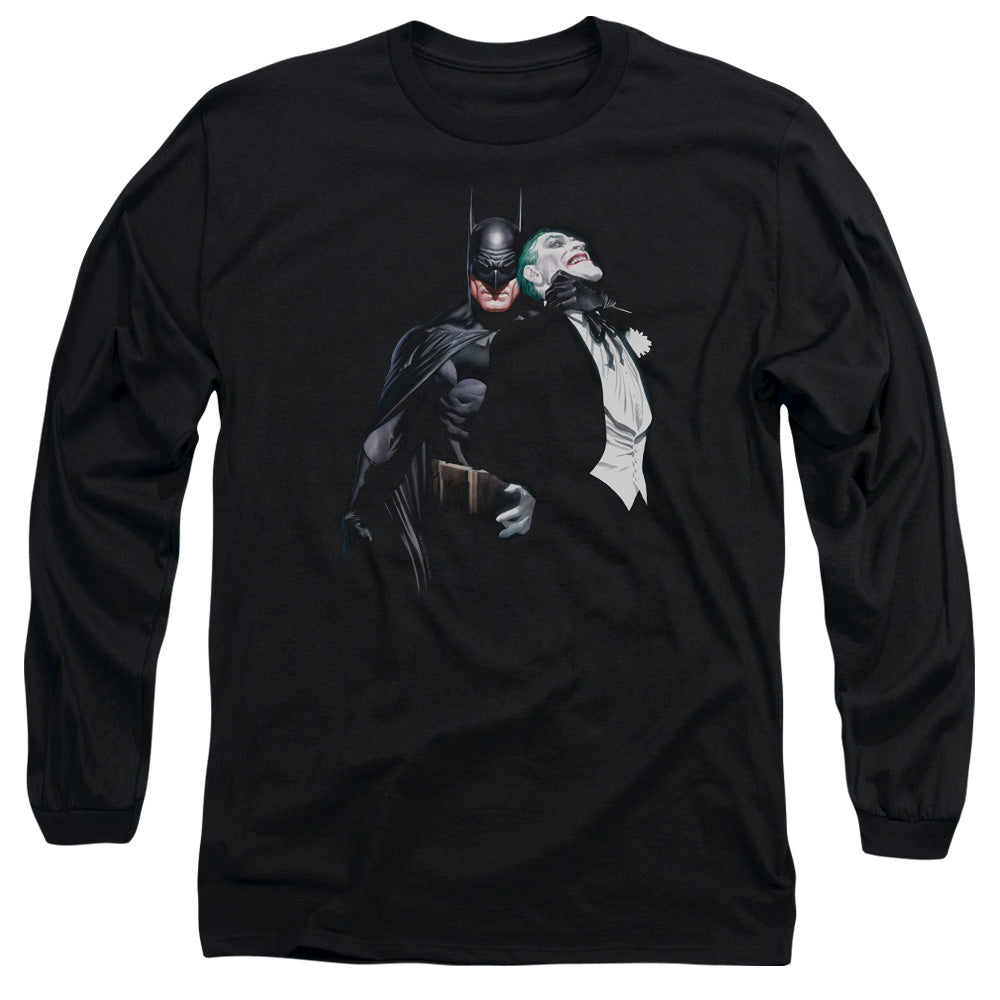 AN OFFCIALLY LICENSED BATMAN JOKER CHOKE MEN'S LONG SLEEVE T-SHIRT BLACK