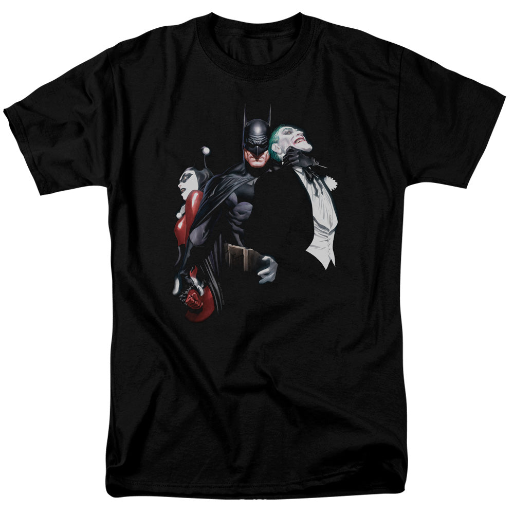AN OFFCIALLY LICENSED BATMAN JOKER HARLEY CHOKE 
 MEN'S REGULAR FIT T-SHIRT BLACK