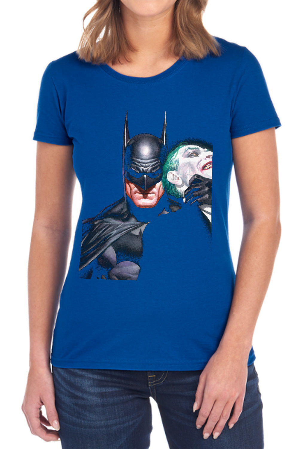 AN OFFCIALLY LICENSED BATMAN JOKER HARLEY CHOKE
WOMEN'S REGULAR FIT T-SHIRT BLACK