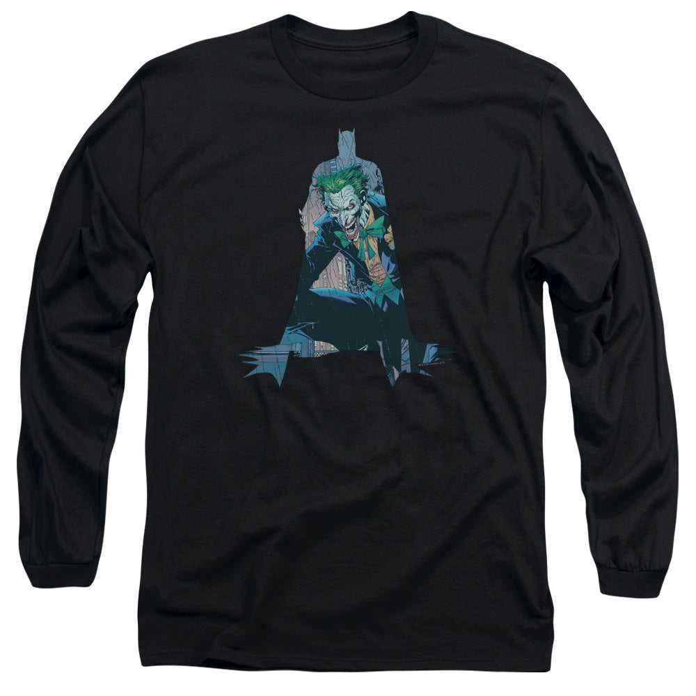 AN OFFCIALLY LICENSED BATMAN SCENE INSIDE MEN'S LONG SLEEVE T-SHIRT BLACK