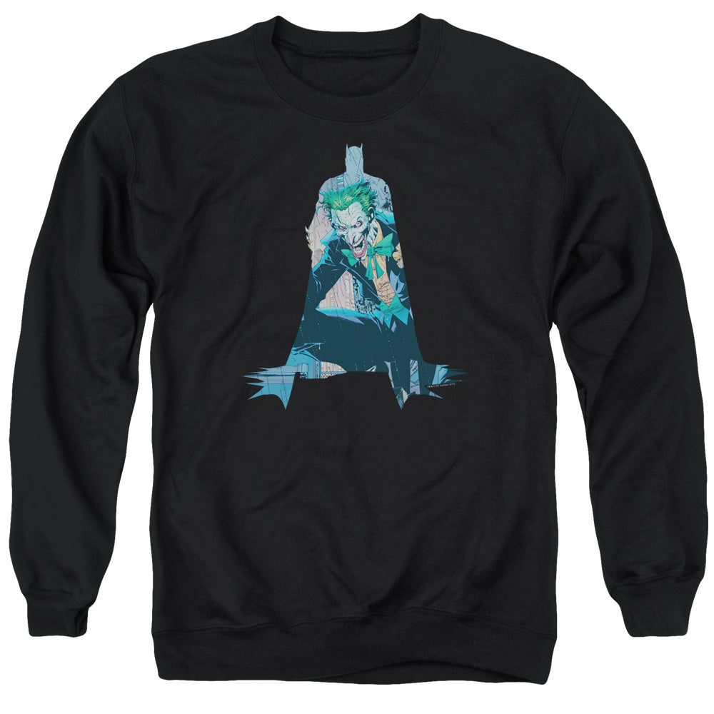 AN OFFCIALLY LICENSED BATMAN SCENE INSIDE ADULT UNISEX CREWNECK SWEATSHIRT BLACK